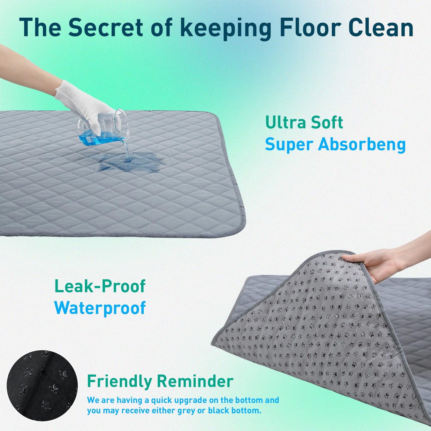 Eterish Reusable Washable Pee Pads for Dogs Large/Extra Large 36'' x 41'' 2 Pack, Absorbent Pet Puppy Dog Training Pads Non-Slip, Waterproof Whelping Potty Pads for Dogs Leak-Proof