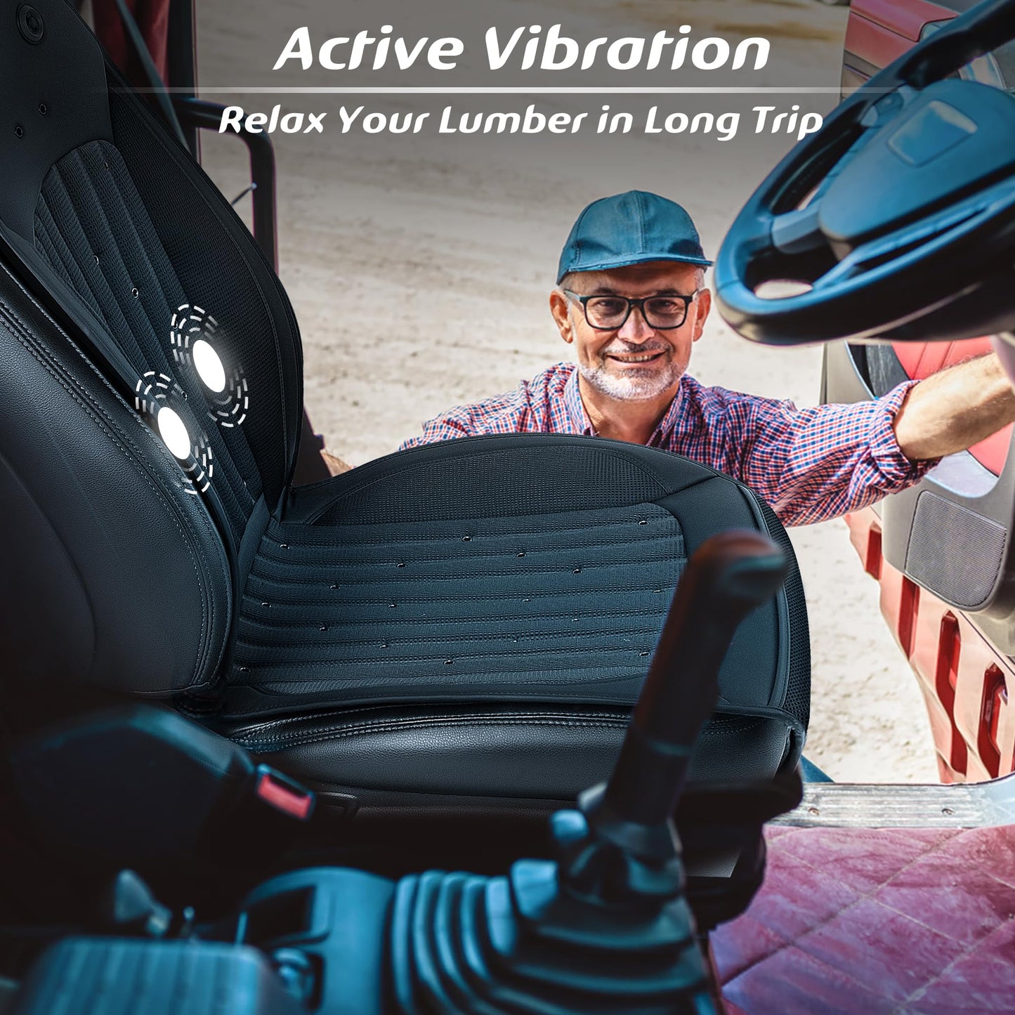 Paffenery 2025 Upgraded Cooling Car Seat Cover Front Seat, 12V-24V Ventilated Cooling Car Seat Cushion, Cooled Seat Cover for Car SUV Truck Universal Fit, Fashion Black