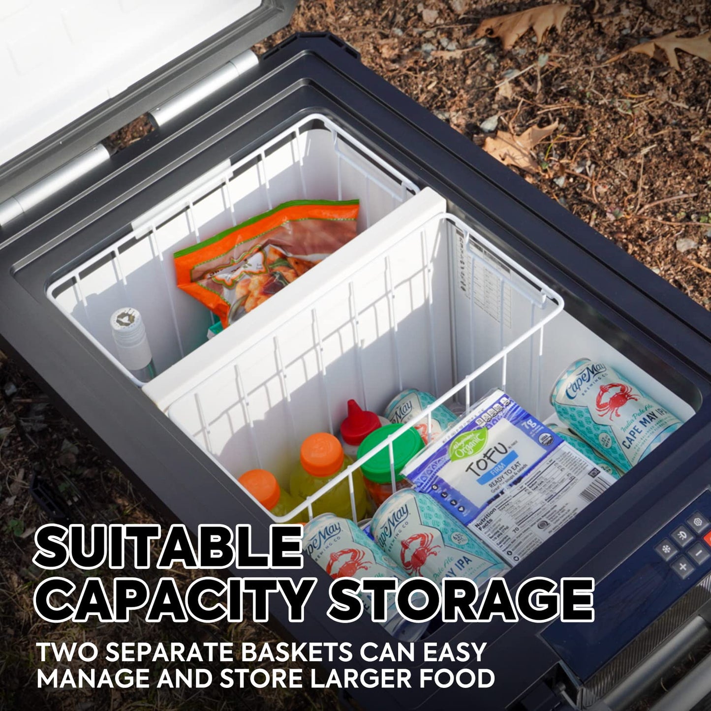 ICECO APL55 Dual Zone Portable Refrigerator Freezer Bluetooth Controlled, 55 Liter 12v refrigerator with SECOP Compressor, DC 12/24V, AC 110-240V, for Truck, Car and Home, -4℉~68℉ (Black)