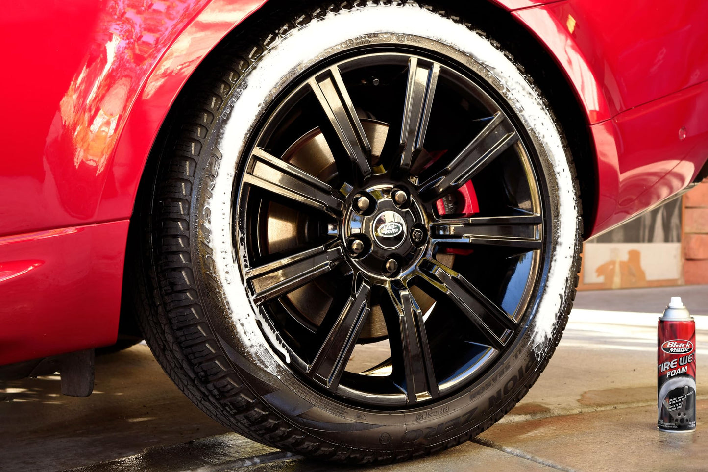 Black Magic 800002220 Tire Wet Foam, 18 oz. - Specially Formulated Thick Tire Spray Foam Clings to Tires to Dissolve and Clean Dirt While Shining and Protecting All In One Step