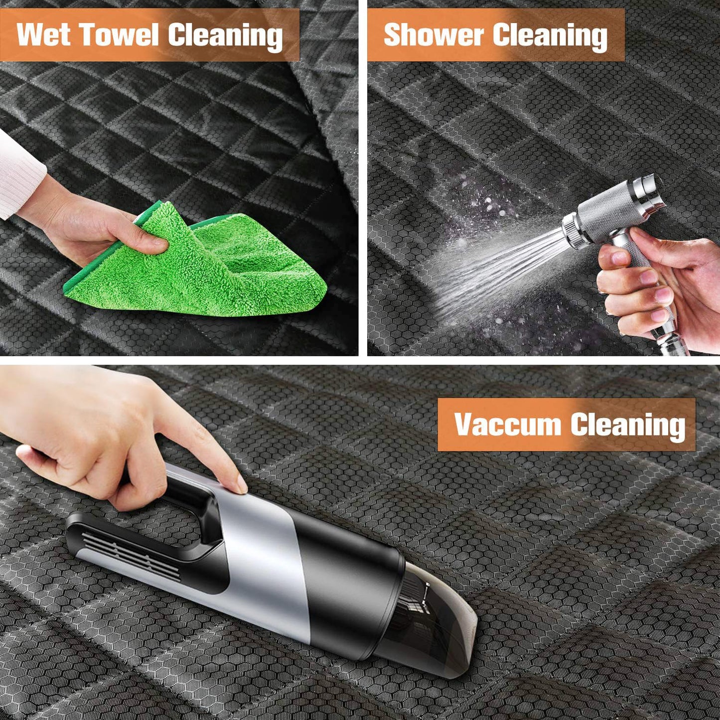 PETICON Waterproof Scratchproof Pet Bench Seat Covers for Cars, Trucks, SUVs, Nonslip Durable Back Seat Cover for Dogs, Washable Backseat Protection, Black