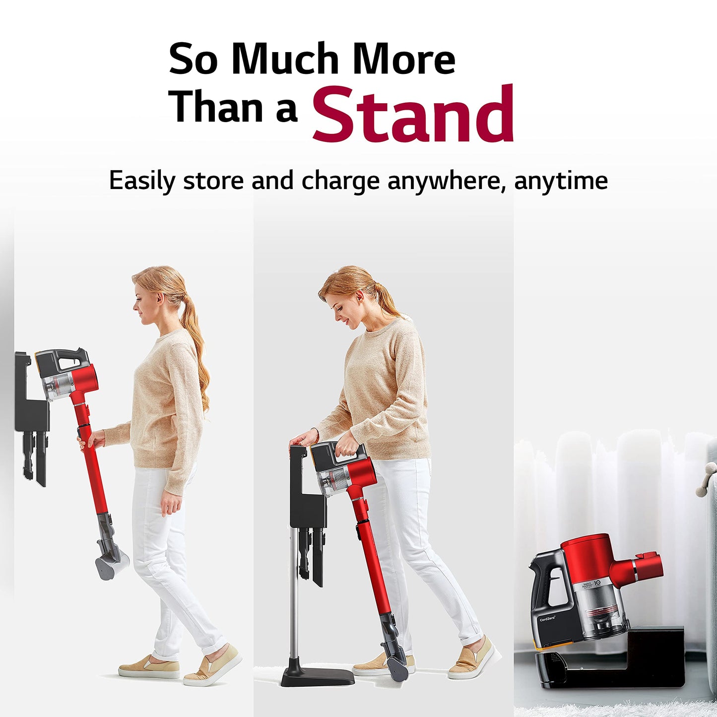 LG CordZero Cordless Stick Vacuum Cleaner, Hard Floor, Carpet, Car, Pet Hair, Powerful Suction, Extra Battery, Up to 80 Min, Lightweight, Handheld, A905RM