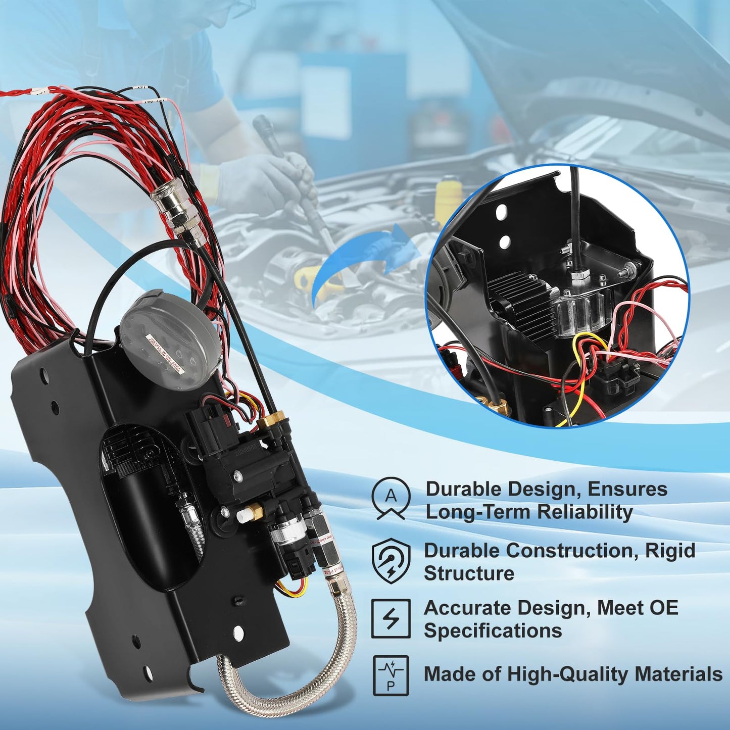 25980EZ Wireless On Board Air Compressor System, Air Spring Compressor Kit, with a portable tire inflation kit