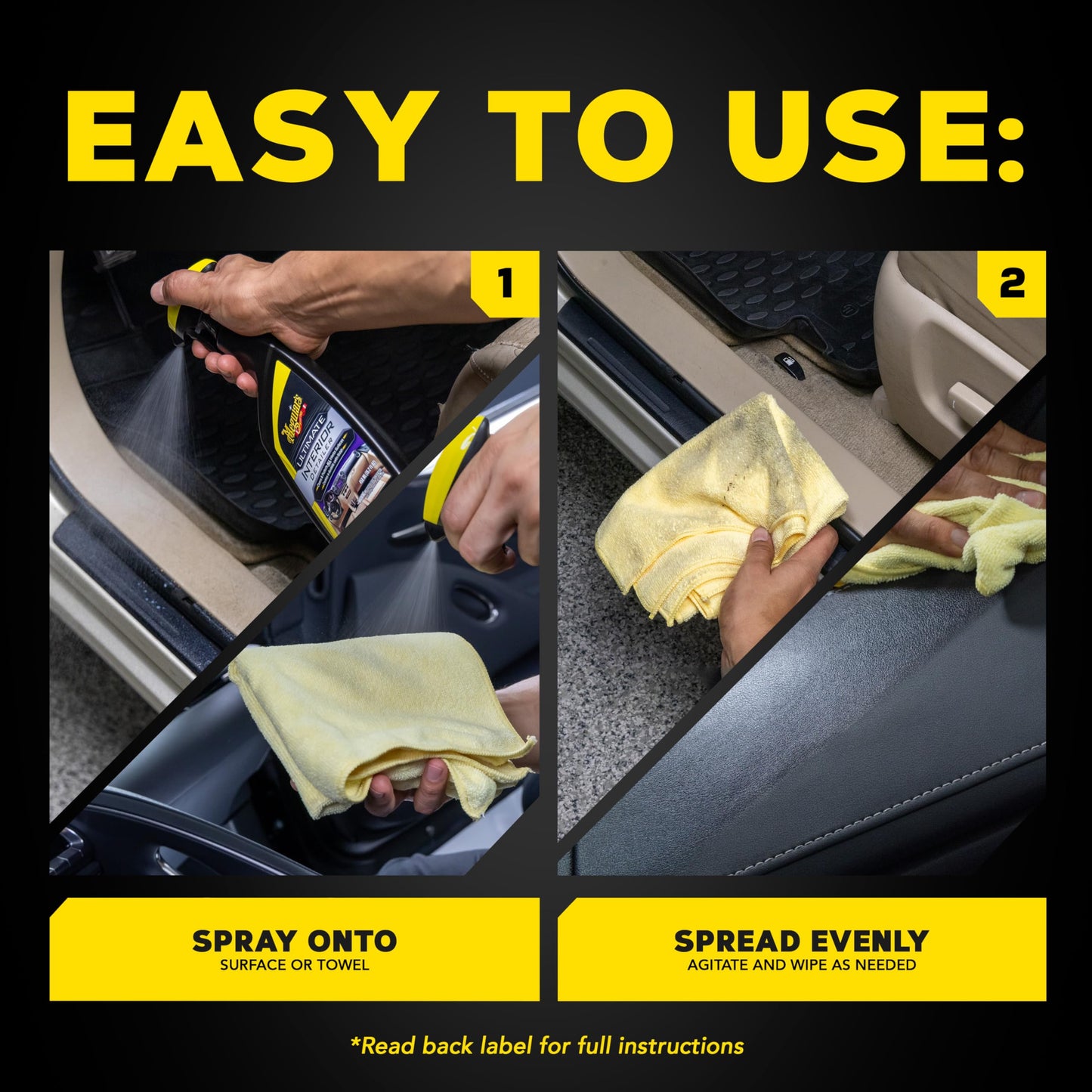 Meguiar's G16216 Ultimate Interior Detailer, Protects Interior Surfaces from Dirt and Grime, Leaves Your Surfaces Protected from UV Rays and Giving It a Lasting Finish, 15.2 Oz Spray Bottle