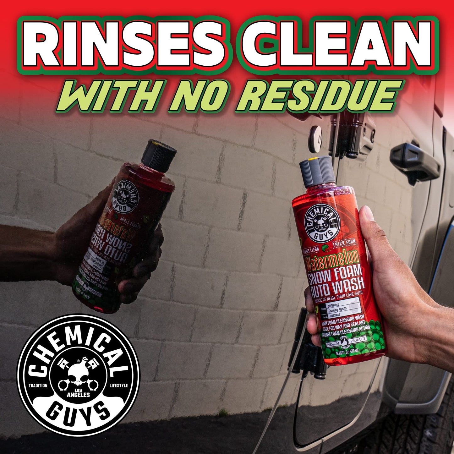 Chemical Guys CWS208 Watermelon Snow Foam Car Wash Soap (Works with Foam Cannons / Guns or Bucket Washes) Safe for Trucks, Motorcycles, RVs & More, 128 fl oz (1 Gallon), Watermelon Scent