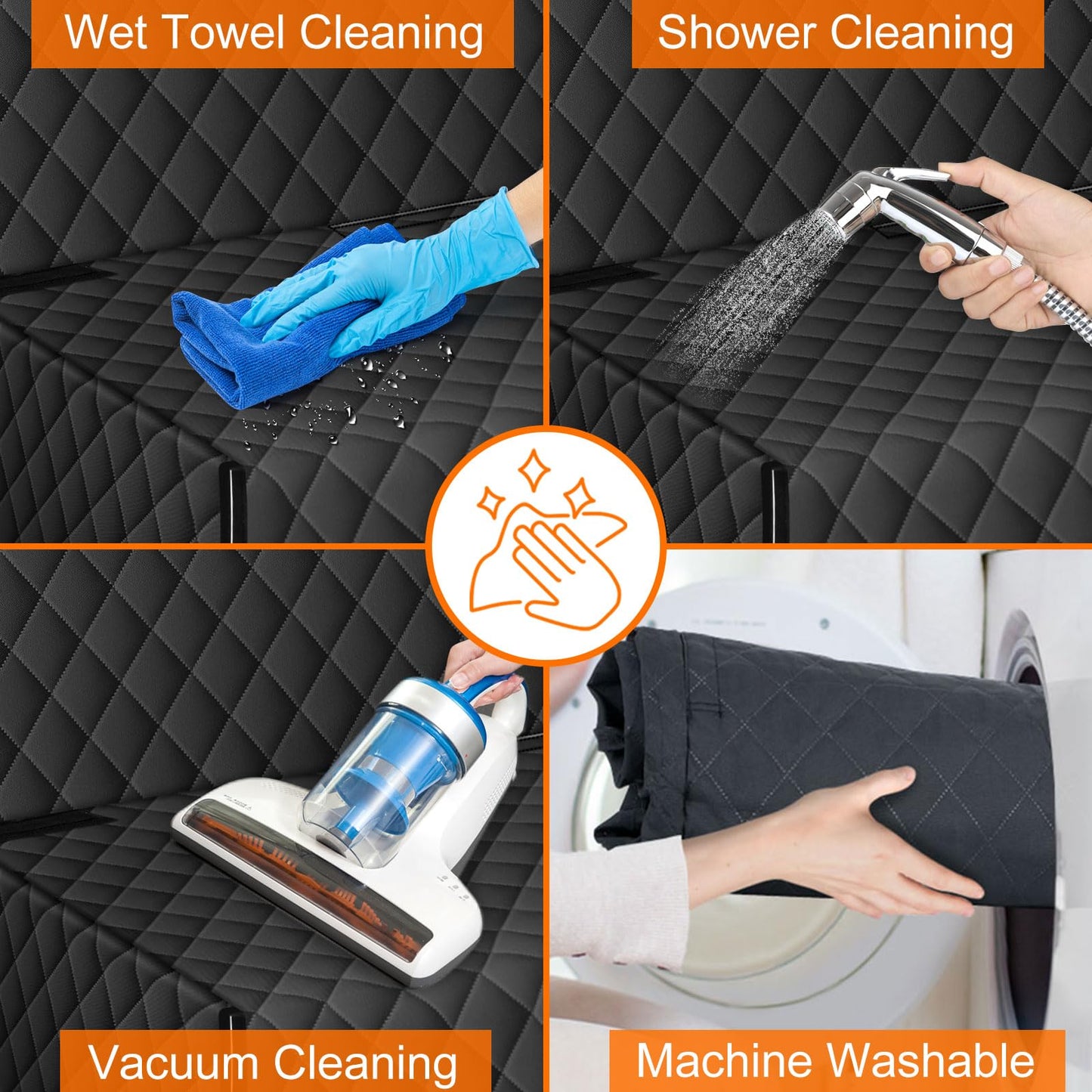 NECKORY Backseat Cover for Dogs, Waterproof and Non-Slip Pet Bench Seat Covers, Car Seat Protector for Back Seat, Universal Size Rear Car Seat Cover Fits Cars, Trucks and SUVs, Black