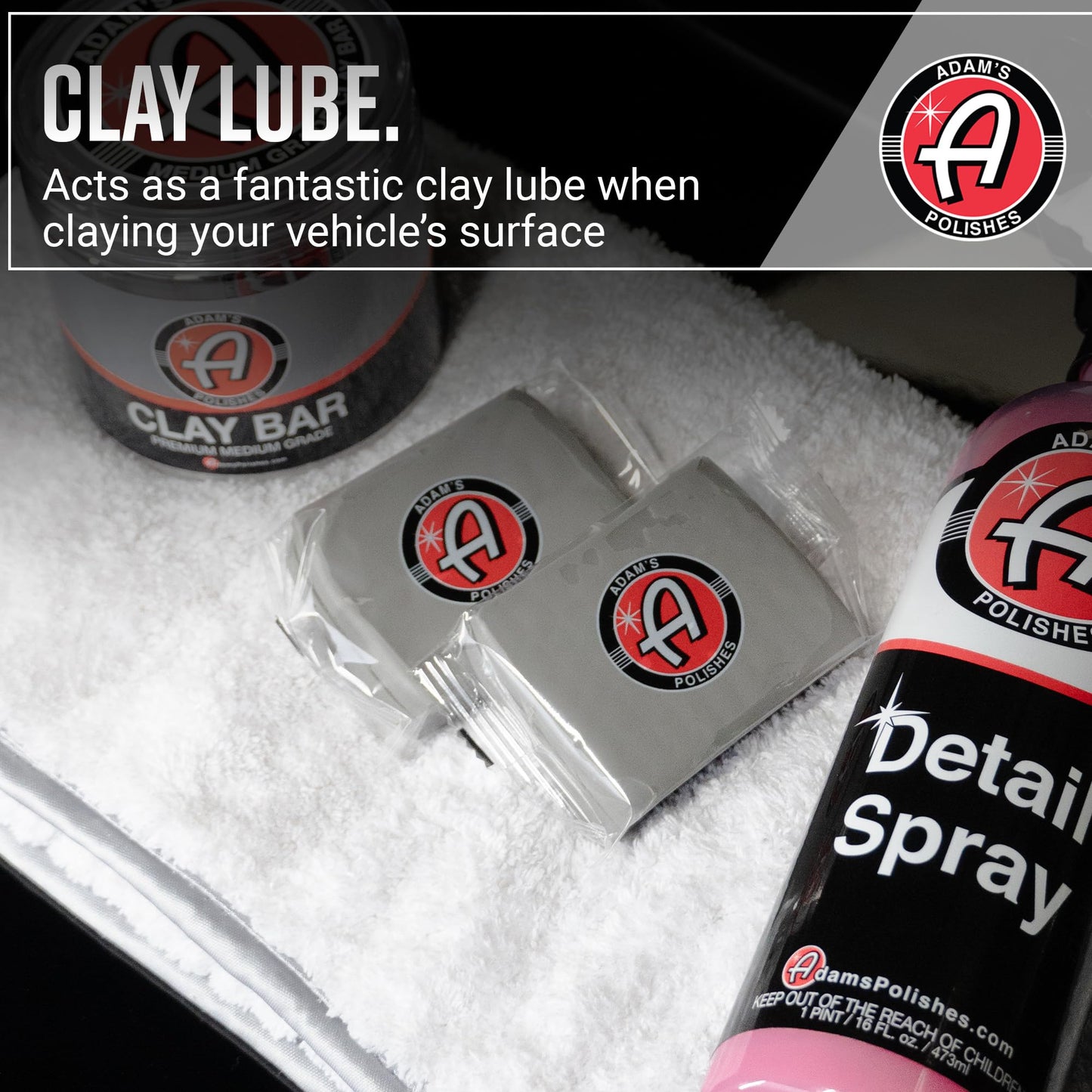 Adam's Detail Spray (2-Pack) - Quick Waterless Detailer Spray for Car Detailing, Washing, Polishing & Vehicle Claying
