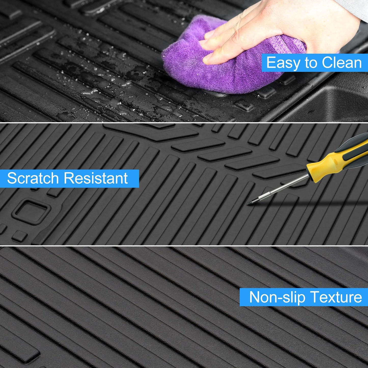 HOUCLEMIC Floor Mats for 2020-2024 2025 Hyundai Palisade 7/8 Passenger, Trunk Mat with Seat Back Cover and Lower Cargo Mat All Weather Interior Protector for Hyundai Palisade Calligraphy Accessories