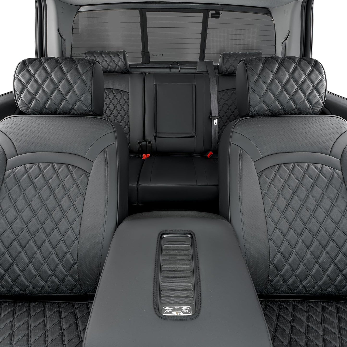 CreekT Full Coverage Full Set Seat Covers for Chevy Silverado GMC Sierra 2014-2018 1500 Crew Cab 2015-2018 2500HD 3500HD,for Chevrolet Truck Car Interior Accessories Black