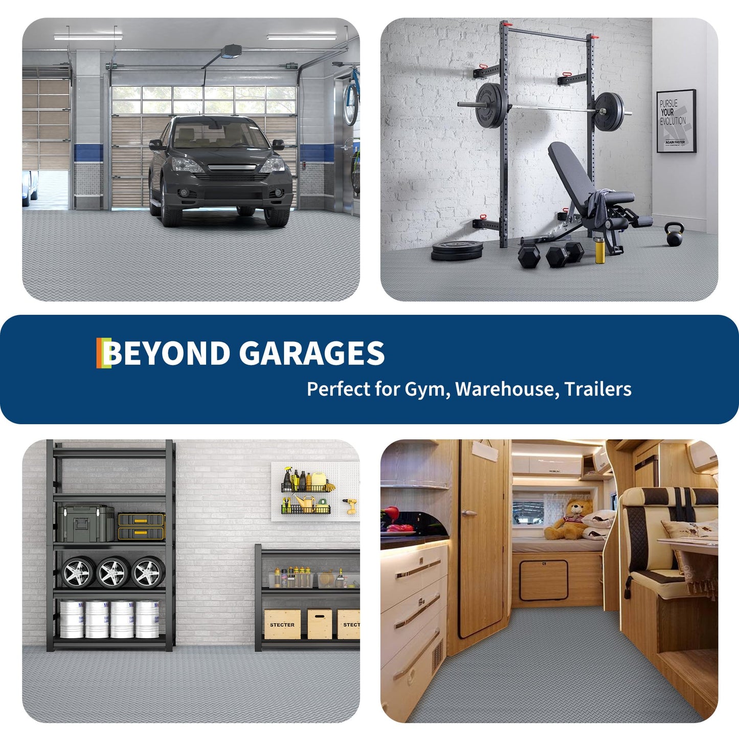 Mochalight Garage Floor Mat 8x20 FT, 2.8Mm Thick PVC Garage Floor Roll Cover, Non Slip Diamond Plate Surface, Full Protection for SUV Truck Car Parking, Indoor Garage Flooring, Workshop Mat