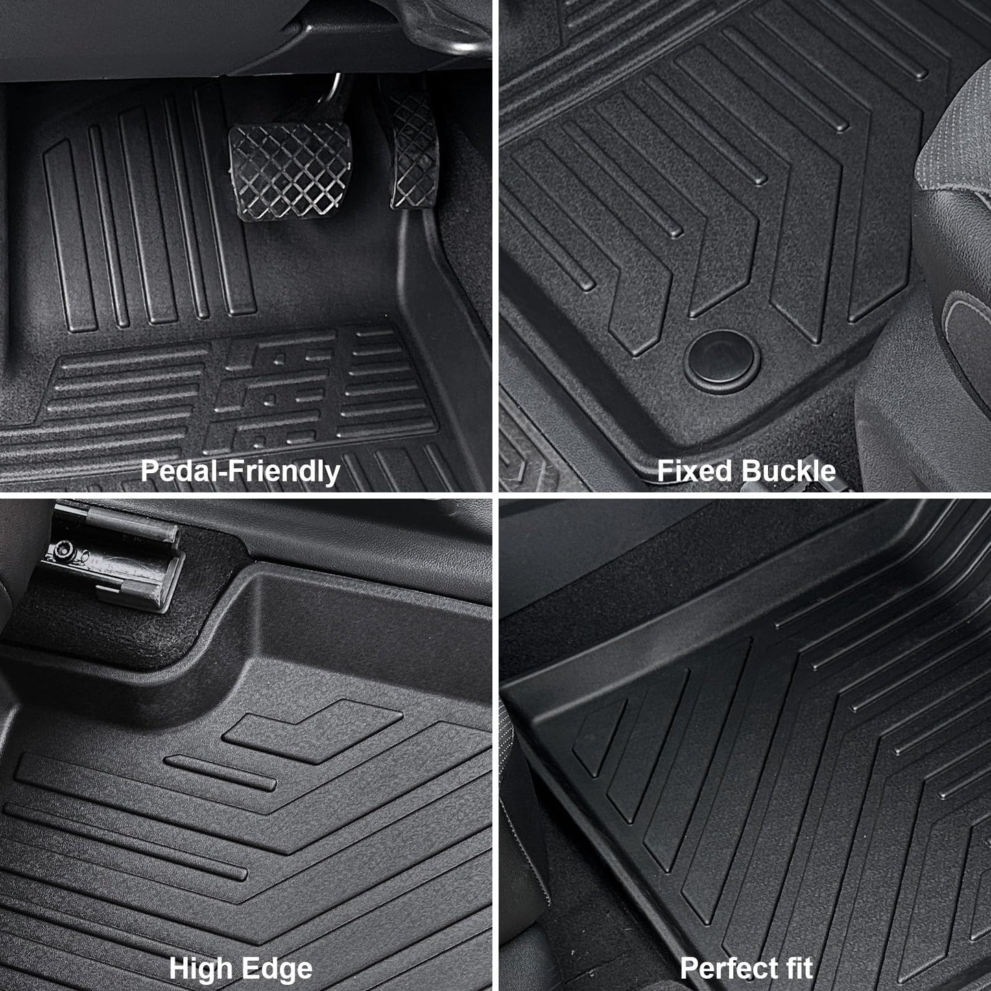 GALVAGNITE Floor Mats for 2018-2024 2025 Volkswagen VW Atlas 7 Seats(Not for Cross Sport), All Weather TPE Trunk Mat Cargo Liner with Backrest Mat for Atlas Accessories