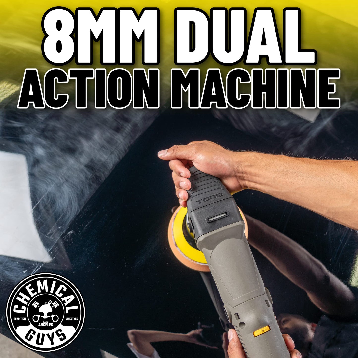 Chemical Guys BUF_503X TORQX Random Orbital Polisher, Pads, Polishes & Compounds Kit (Safe for Cars, Trucks, SUVs, & More) 700W, Orbit 8mm - 9 Items