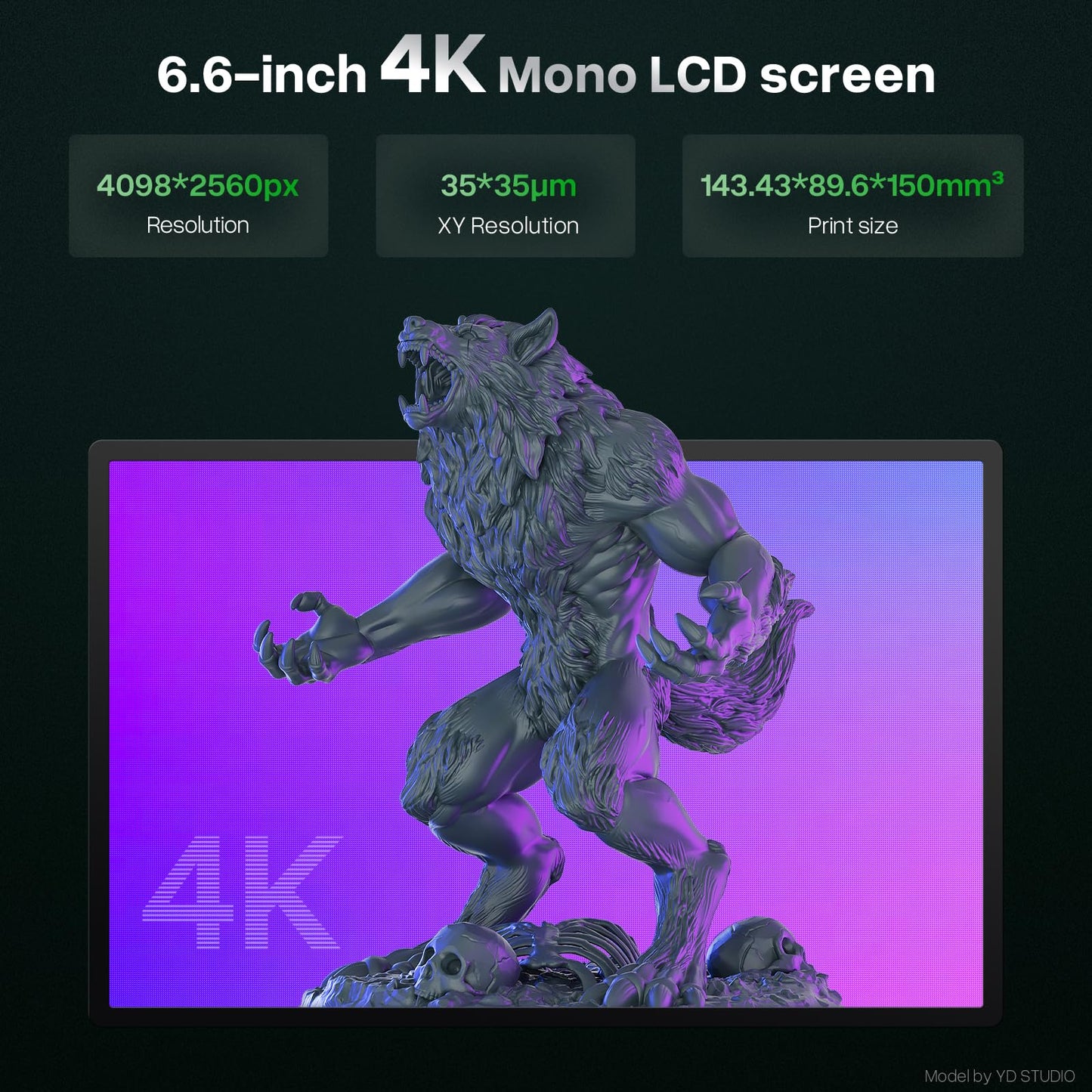 ELEGOO Mars 5 MSLA Resin 3D Printer, Smart Mechanical Sensor, Intelligent Automatic Leveling, COB Light Source, 6.6-inch Mono 4K LCD Screen, Large Printing Size 143.43 x 89.6 x 150 mm³