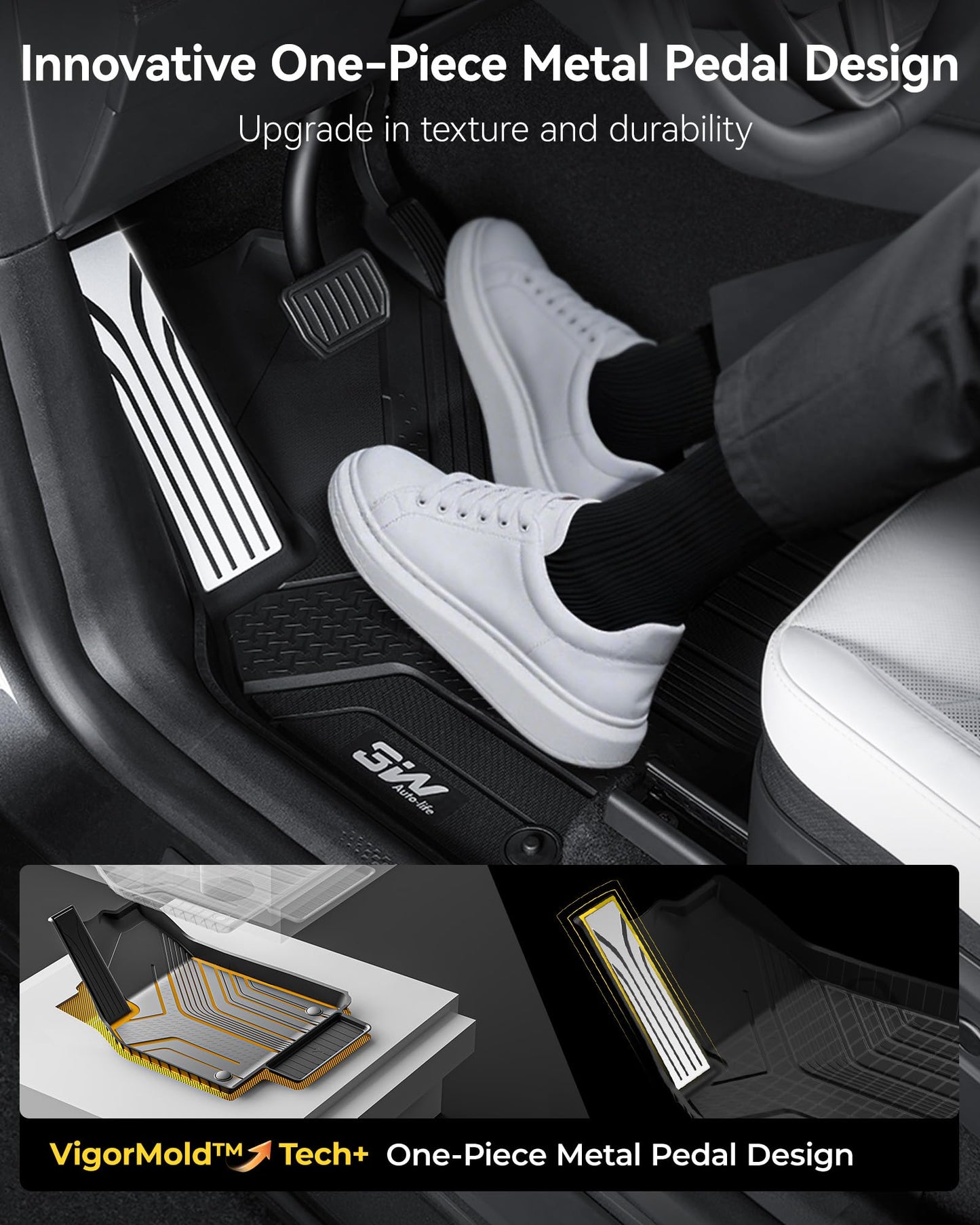 3W Tesla New Model Y Juniper Floor Mats and Cargo Liners, Full Set TPE Floor Liner for 2025 2026 Model Y, Cargo Mats and Seat Back Cover Protector, Car Mats for 2026 Tesla Model Y Juniper Accseeories