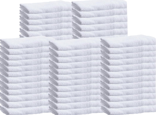 Towels N More 24x48 White Bath Towels - 60 Pack Premium Cotton, Lightweight Soft for Adults, Absorbent Set Ideal for Bathroom, Home, Spa, Hotels/Motels, & Gym Use