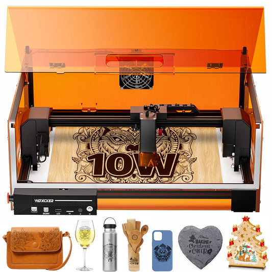 Laser Cutter and Engraver Machine, Woxcker L2 MAX 10W Enclosure Laser Engraving Machine, 300x300mm Bed Size CNC Engraving Machine 0.01mm High Precision Engraver for Wood Stainless Steel Glass Metal