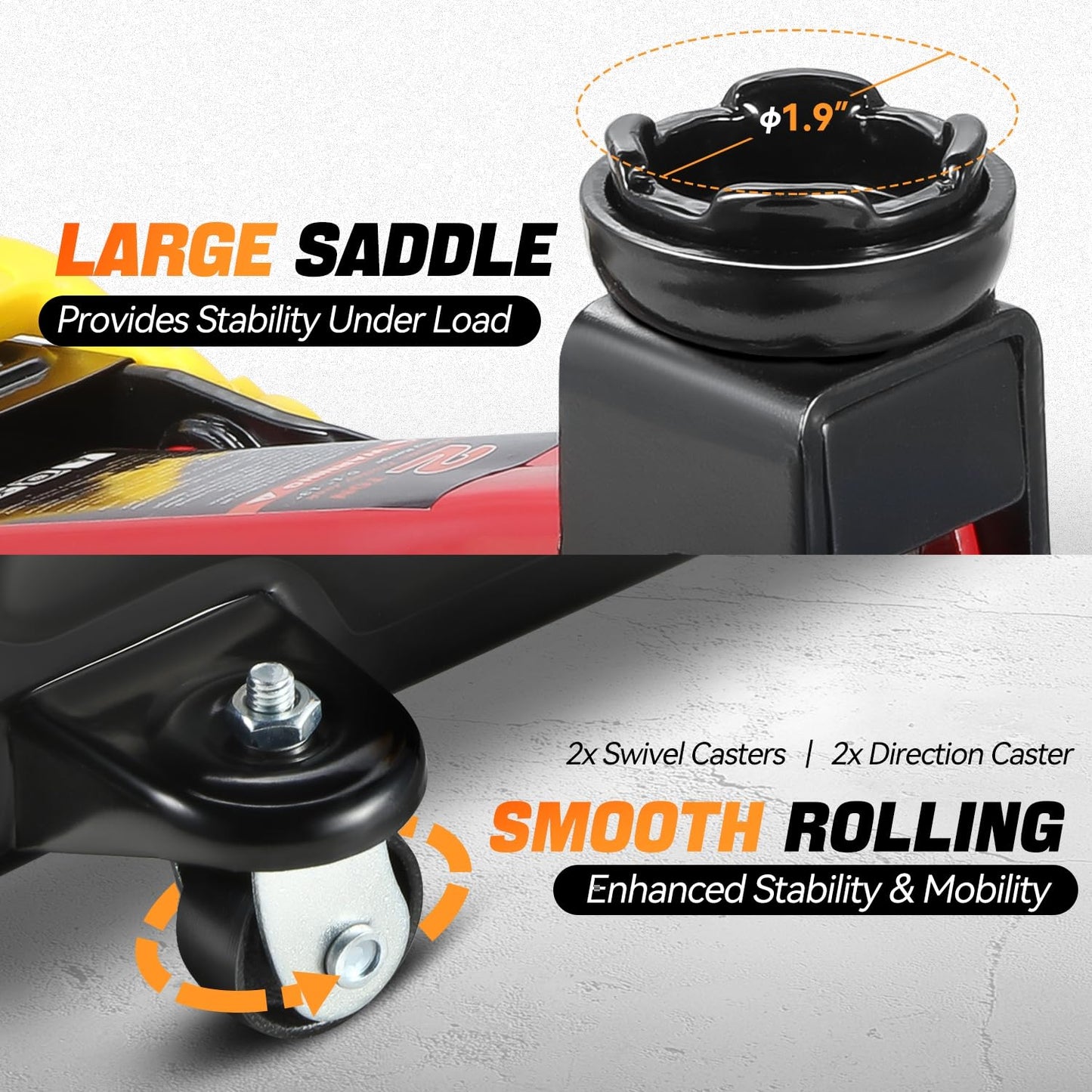 Auto Dynasty 2 Ton Floor Jack, Heavy Duty Steel Hydraulic Car Jack with Single Piston Quick Lift Pump, Hydraulic Racing Floor Jack, Lifting Range 5.1" to 13", Black