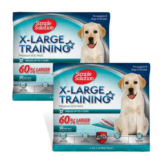 Simple Solution Extra Large Puppy Training Pads – Leak-Proof Potty Pads for Large Dogs – Absorbent and Disposable with Odor Control for Housebreaking – 28 x 30 Inches – 100 Count