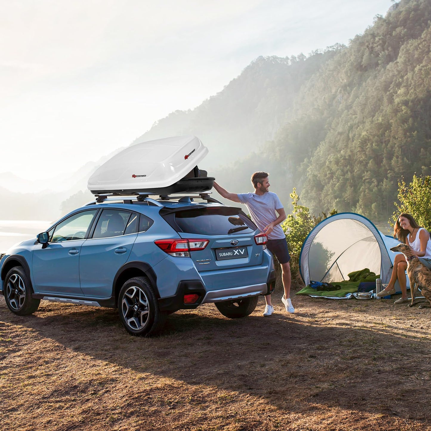 Goplus Rooftop Cargo Carrier Hard Shell, 14 Cubic Feet Waterproof Car Roof Cargo Carrier w/Dual Side Opening, Security Key, 165LBS Capacity, for 17” to 22.8” Wide Crossbar Rack, Vehicle Cargo Box