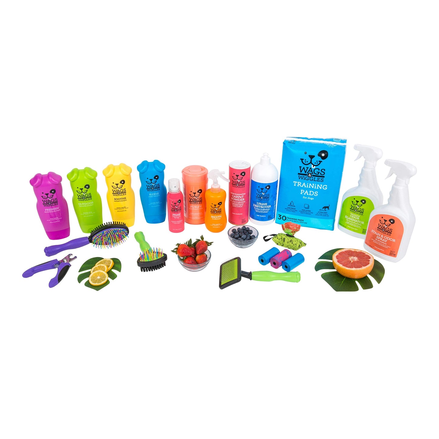 Wags & Wiggles Freshen Deodorizing Dog Shampoo in Very Berry Scent - Odor Control Dog Grooming Shampoo for Smelly Dogs, 16 Fl Oz