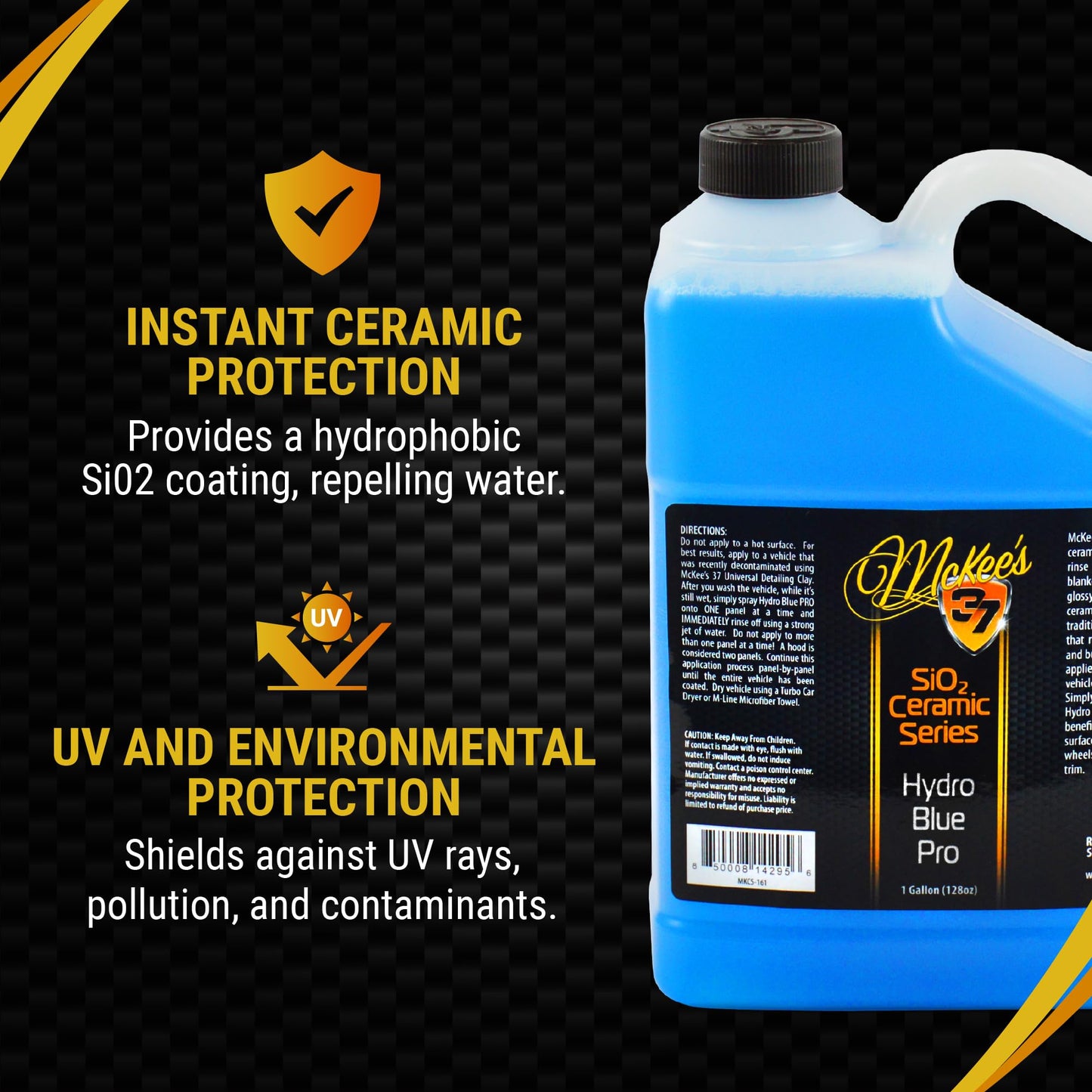 McKee's 37 - Hydro Blue SiO2 Coating | Ceramic Coating for Cars, Easy Protection & Shine Spray for Paint, Glass, Wheels, Chrome & Trim (128 oz)