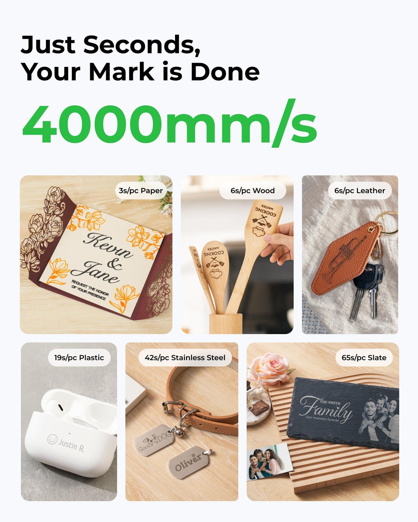 xTool F1 Lite Laser Engraver, 4000mm/s Lightning Speed Portable Laser Engraving Machine, Ultra HD Engraver for Wood, Leather, Acrylic, Glass, and More