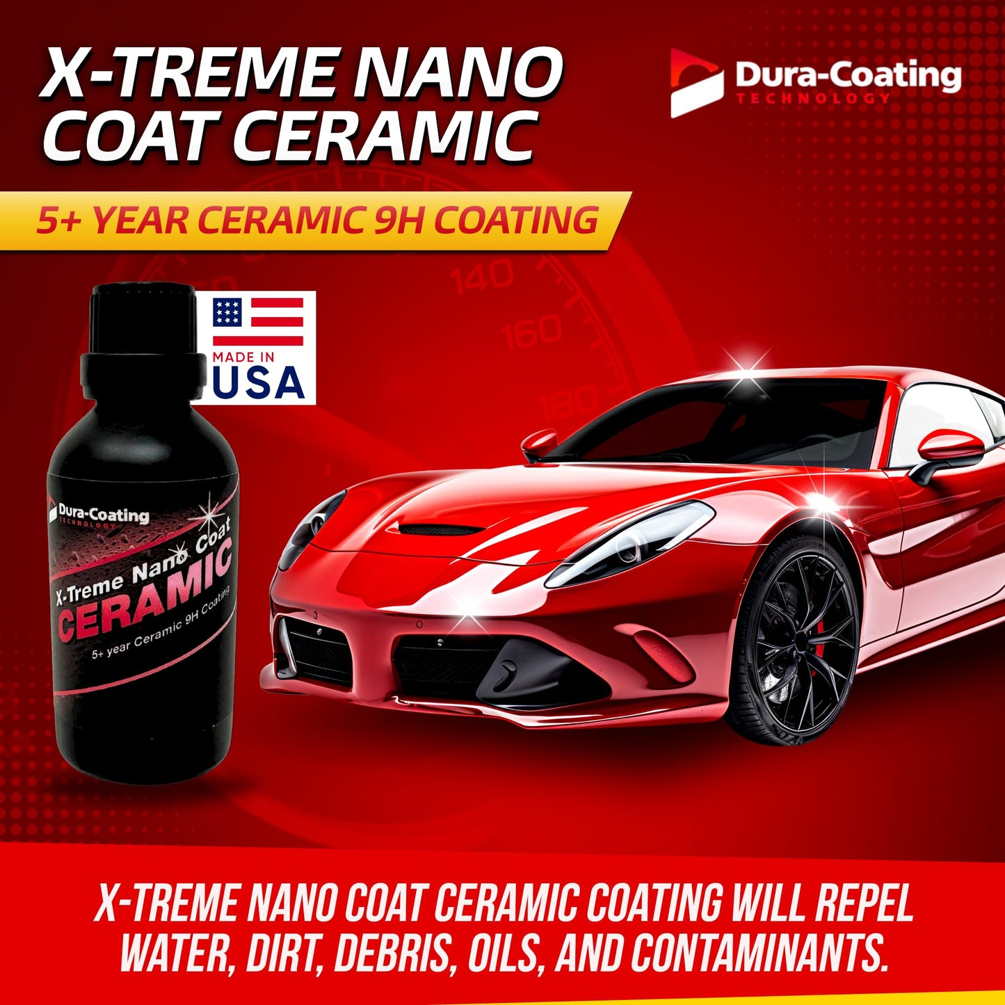 X-Treme Nano Coat Ceramic Coating - DURA-COATING TECHNOLOGY Car Polish and Detailing for Car Care - Lasts up to 5 Years With 1 Coat (50 ML)