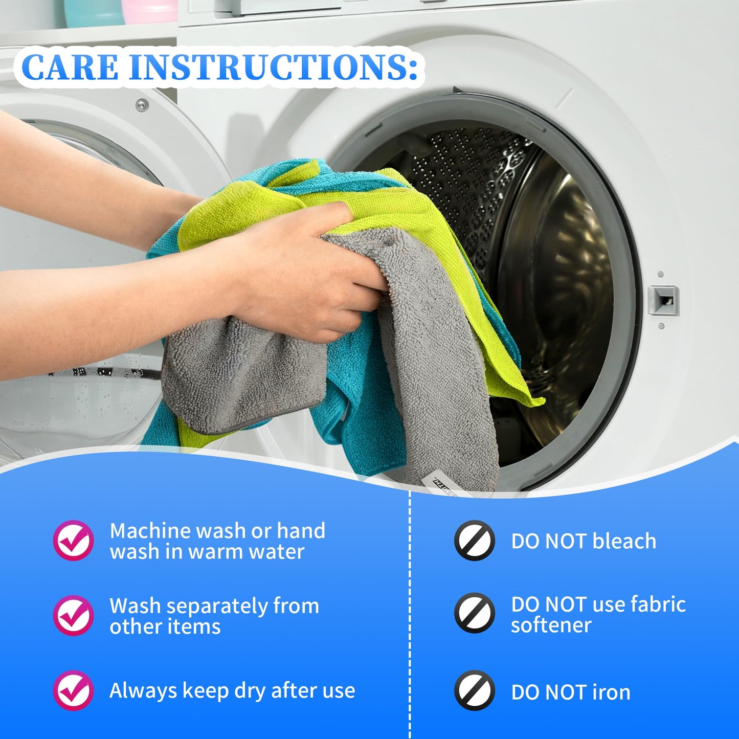 FIXSMITH Shop Towels-400 Pack, Multi-Functional Shop Rags, 12 x 16 in Microfiber Cleaning Cloth, Highly Absorbent Cleaning Rags, Cleaning Towels for Car Kitchen Home Office