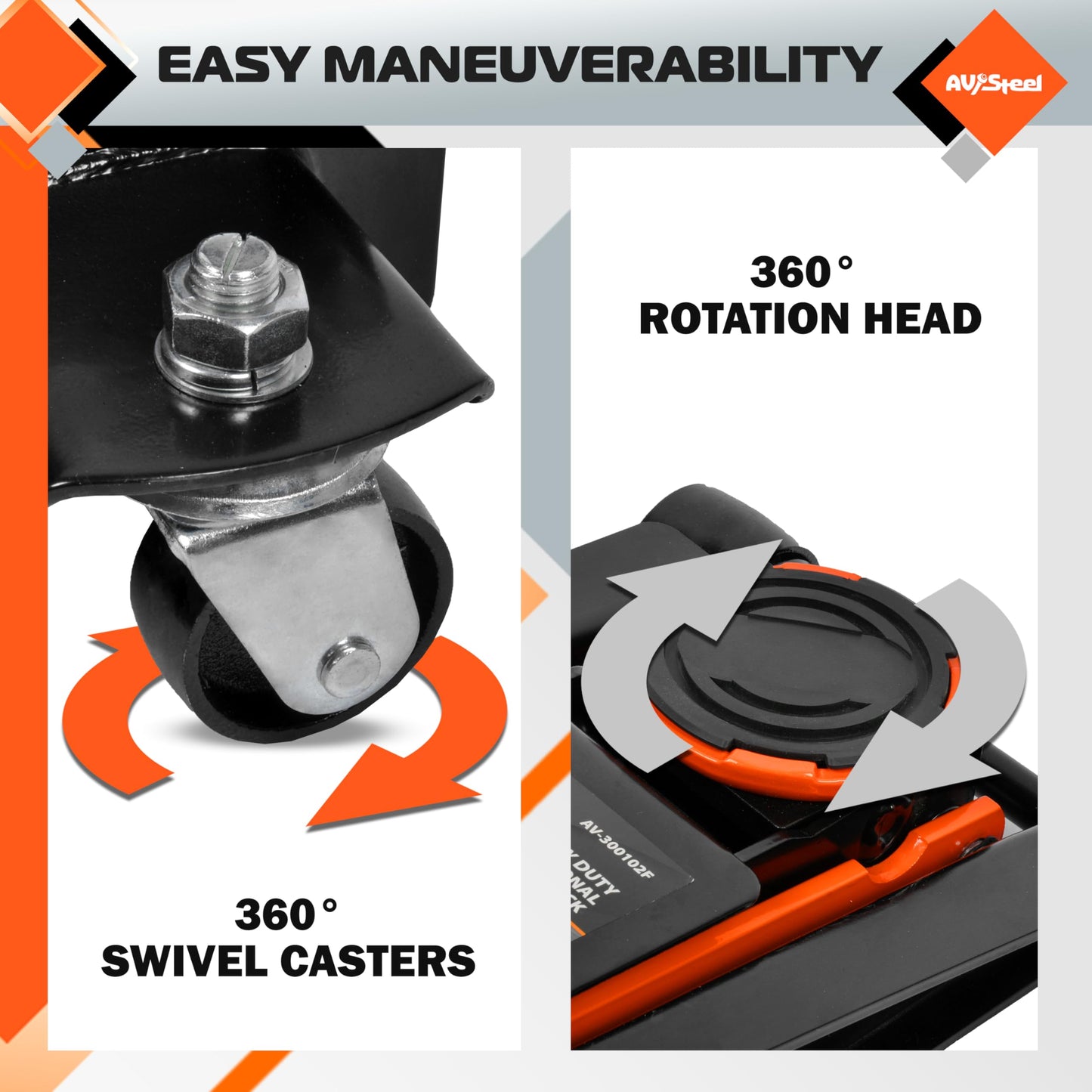 AV Steel Low Profile Floor Jack 3 Ton (6600 lbs), Heavy Duty Hydraulic Jack for Car, Heavy-Duty Floor Jack with Dual Pistons Quick Lift Pump, Car Floor Jack with Lifting Range 3-1/8'' to 19-7/8''