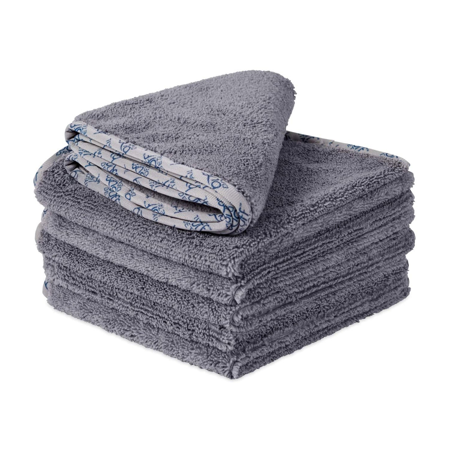 Detail Microfiber Car Towels Bulk (16"x 16")| 400 GSM | 80/20 Blend | Tagless | Soft Satin Piped Edges | All-Purpose Auto Detailing - Wax, Buff, Polish, Wash, Dry | Case of 144 (Gray)