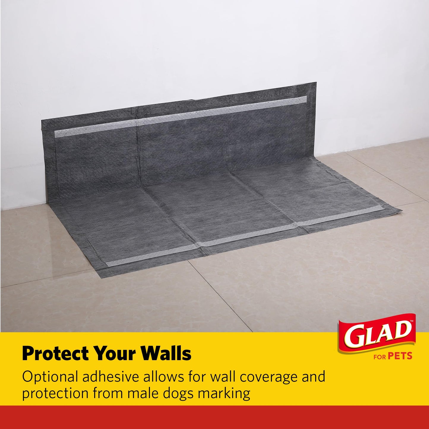 Glad for Pets Day to Night Activated Carbon Puppy Training Pads for Dogs with Wall Protection and Adhesive - Super Absorbent and Leak Proof Disposable Dog Training Pads, 30" x 36", 24 Count