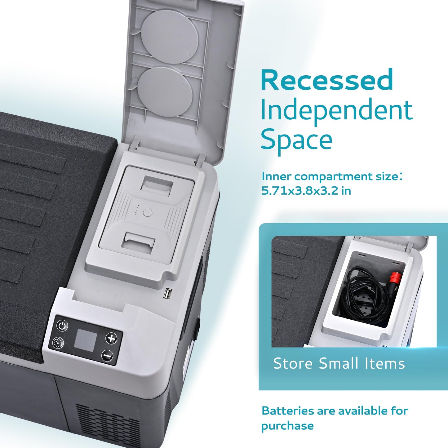 EUHOMY 12 Volt Refrigerator, 24QT(23L) Electric Cooler, Car Fridge APP Control, Car Refrigerator 12/24V DC 100-240V AC, Portable Freezer Usable Battery for Camping, Travel, Truck, Outdoor