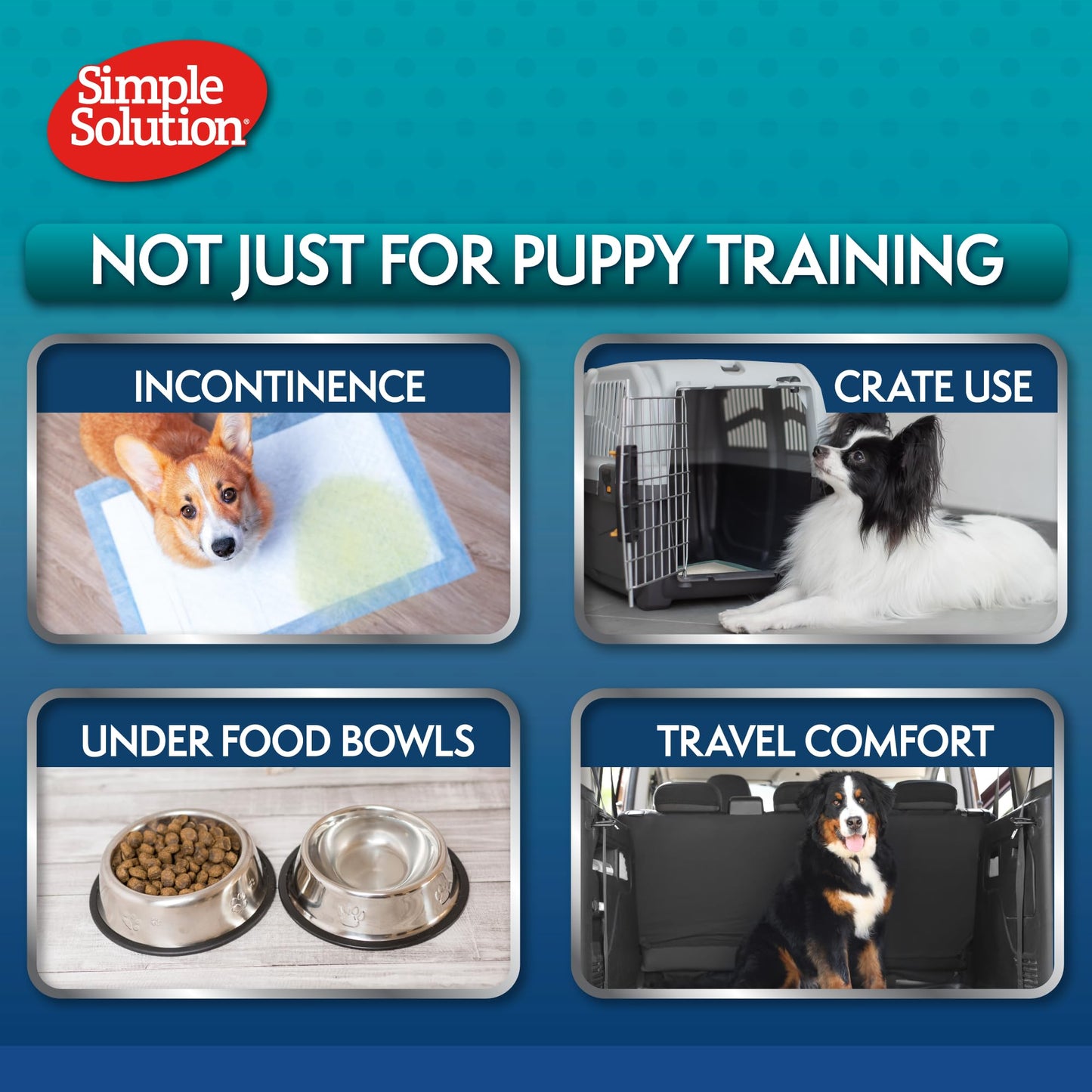 Simple Solution All Day Puppy Training Pads – Lavender Scented Leak-Proof Pee Pads for Dogs – Disposable and Absorbent for Housebreaking and Indoor Use – 23 x 24 Inches – 100 Count