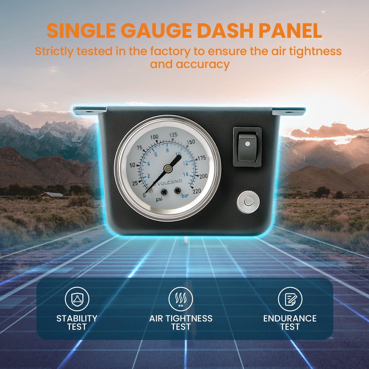 maXpeedingrods On Board Air Compressor System Universal Air Spring Compressor Kit with Gauge Air Line T Fittings for Trucks Vans