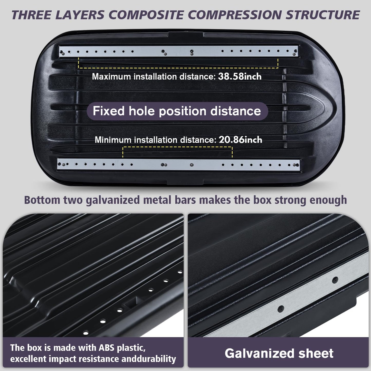 Potowo Rooftop Cargo Carrier Box, Large Hard Shell Roof Rack Cargo Carrier with Security Keys, Waterproof Rooftop Cargo Box, 62 (L) x 31 (W) x 15(H) Inches, 14 Cubic Feet (Red)