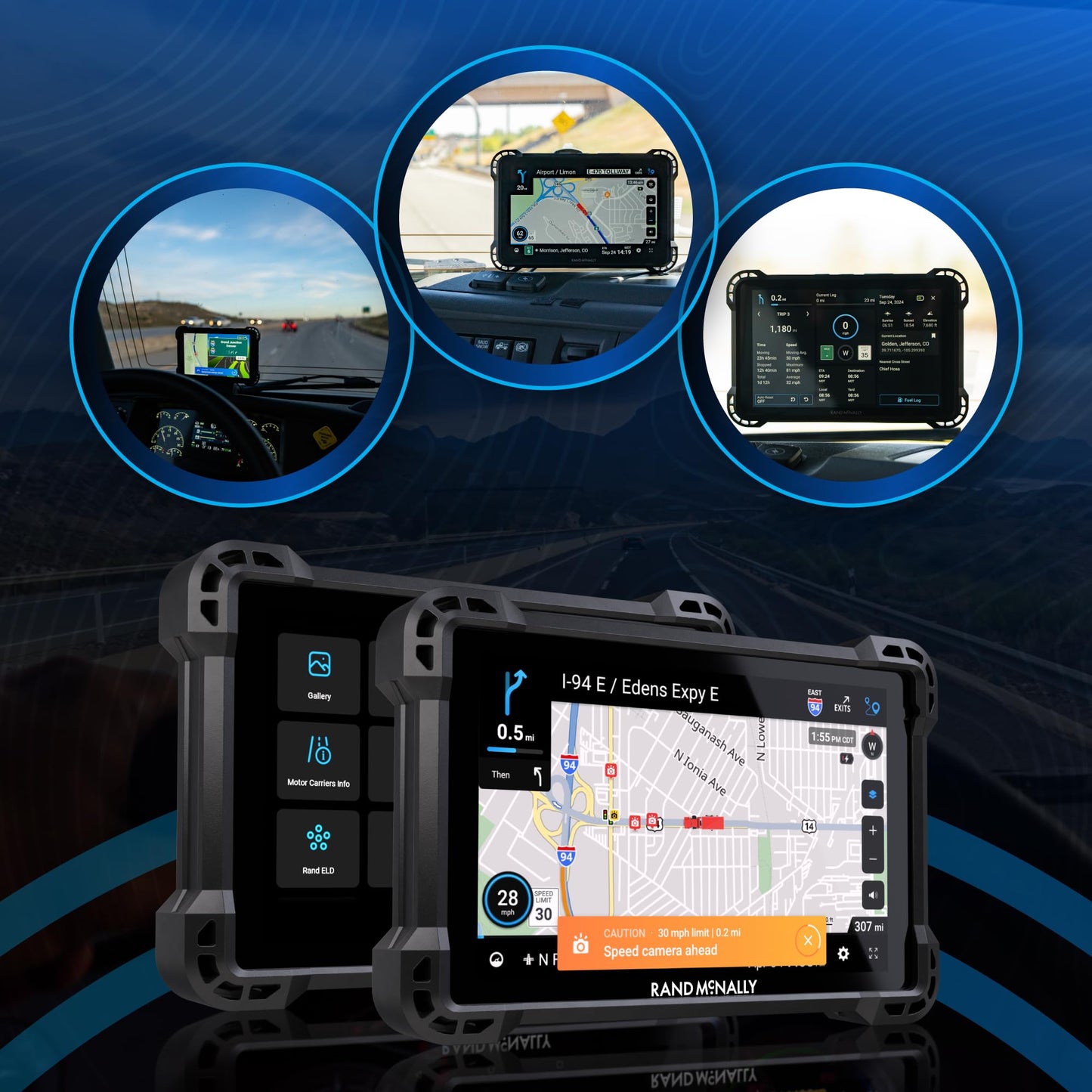 Rand McNally RANDTAB7 7-inch GPS Truck Navigator with Industry's Best Custom Trucking Routes, Rand Navigation 2.0 with 2025 Maps