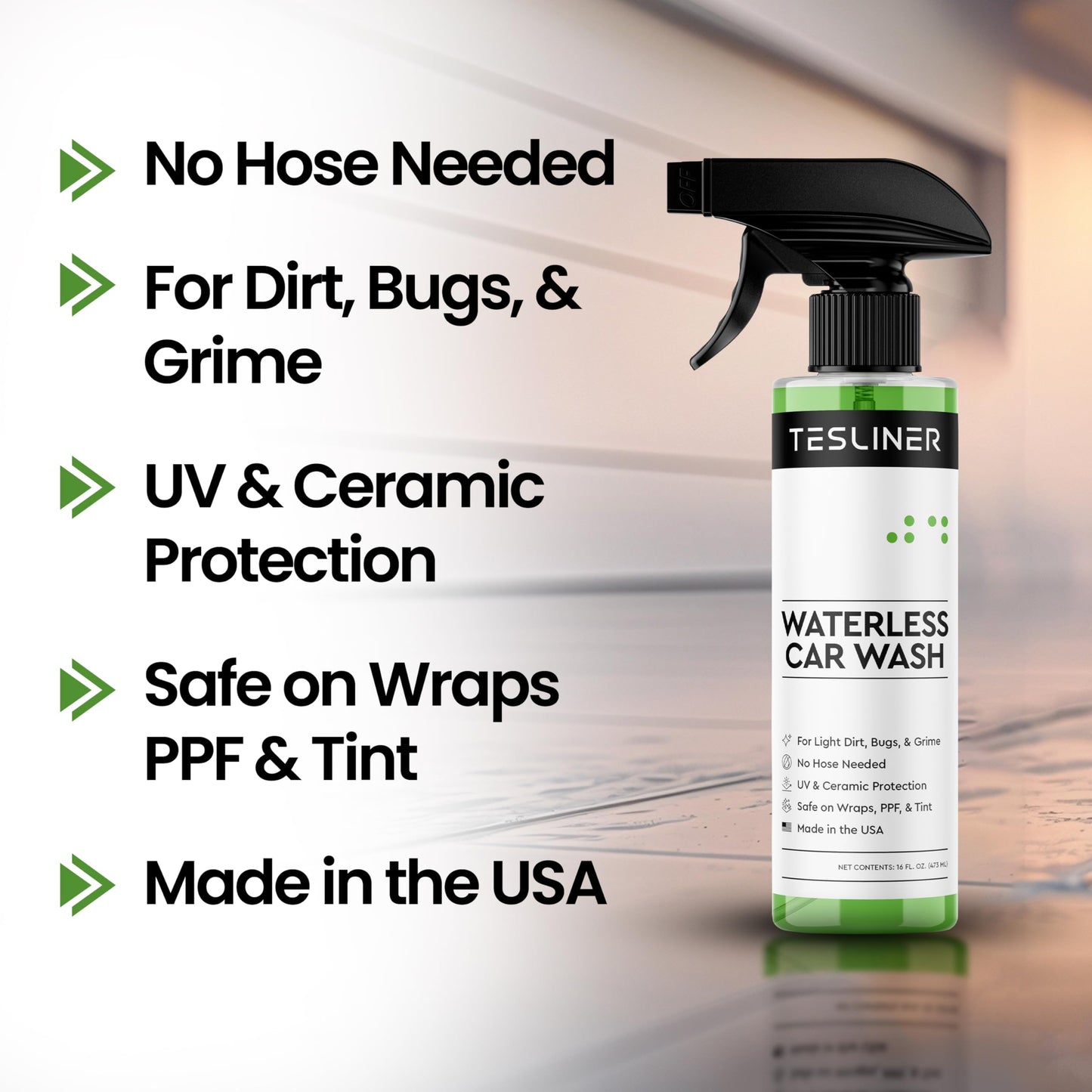 Waterless Car Wash Spray for Tesla, No Hose Needed | Biodegradable, Safe on Wraps, for Tesla Cleaning Products Exterior, UV & Ceramic Protection, for Tesla Model 3 Y S X Car Accessories 2025