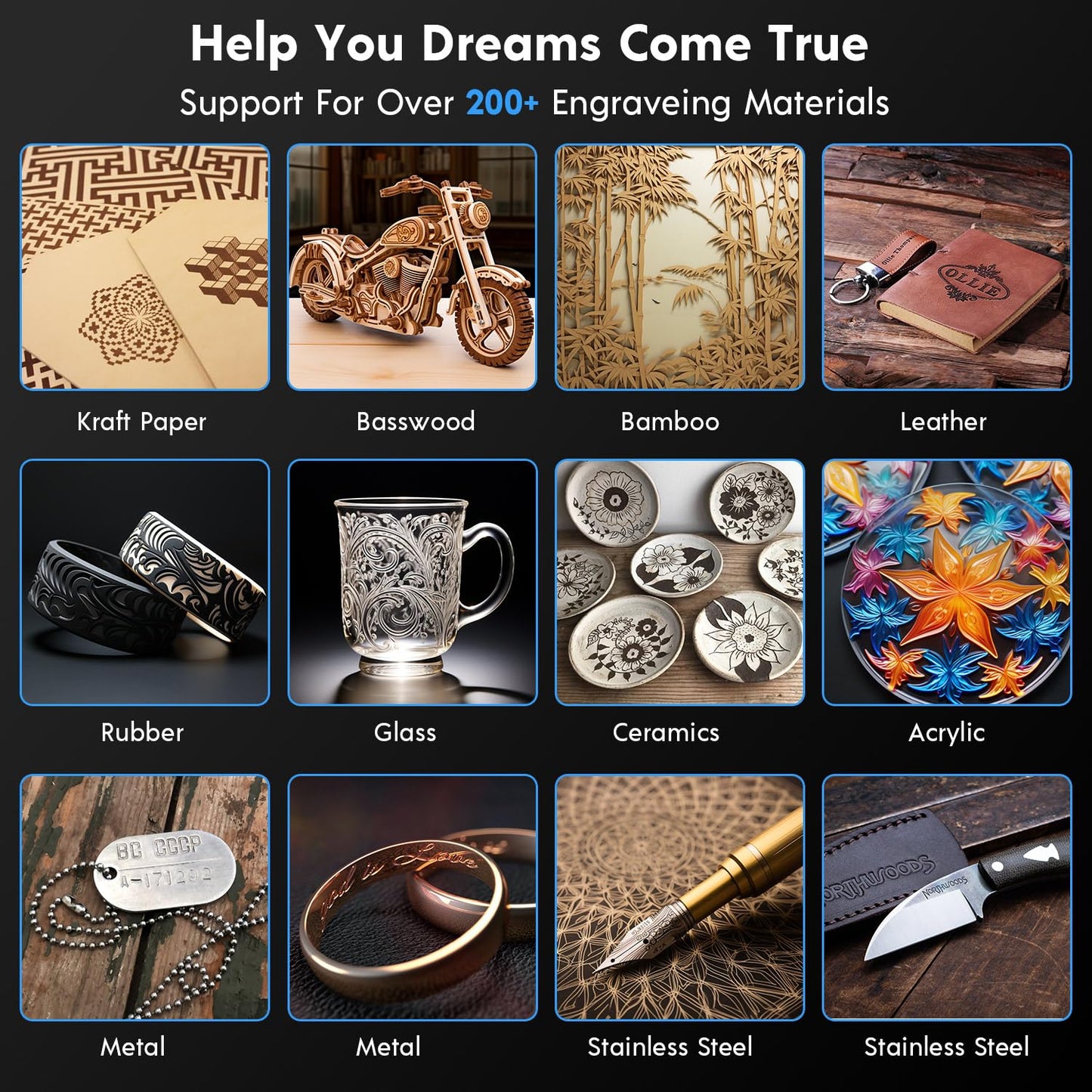 Longer RAY5 20000mW Laser Engraver Bundle with Air Assist Kit & Y-Axis Extension Kit, 15.7"x33.5" Engraving Area, DIY Cutting Tool for Metal, Acrylic, Wood, Glass, Leather - High Precision, Class IV