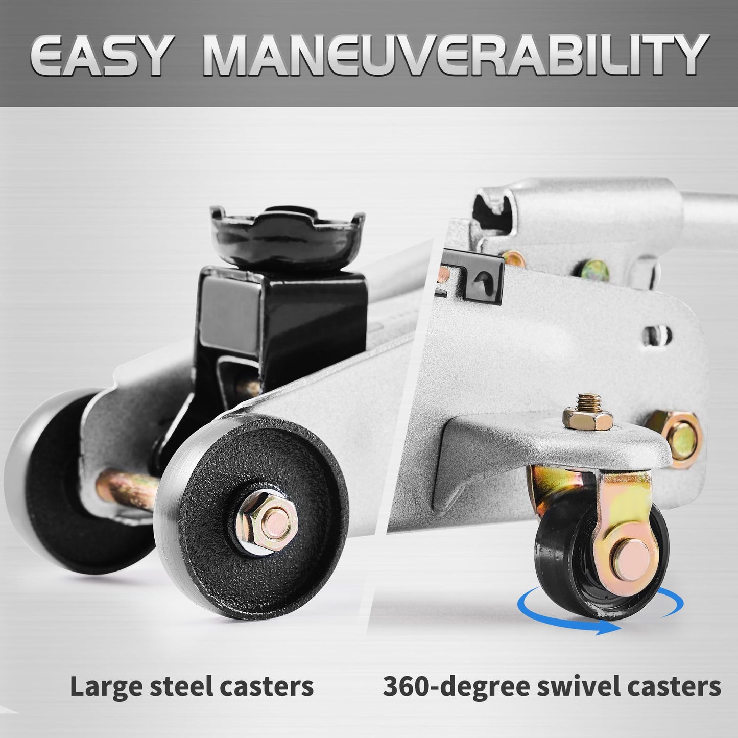 TONDA Floor Jack, Hydraulic Portable Car Lift Jack, 1.5 Ton (3,000 lb) Capacity (Silver)