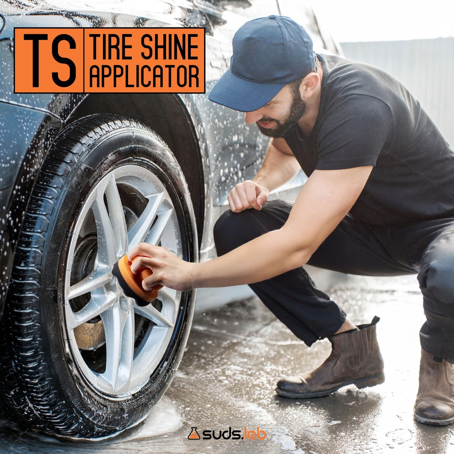 Suds Lab TS Tire Shine Applicator - Reusable Foam Applicator for Tire Treatments - Use with Tire Gel, Tire Shine, Tire Wet, Tire Balm, and More!