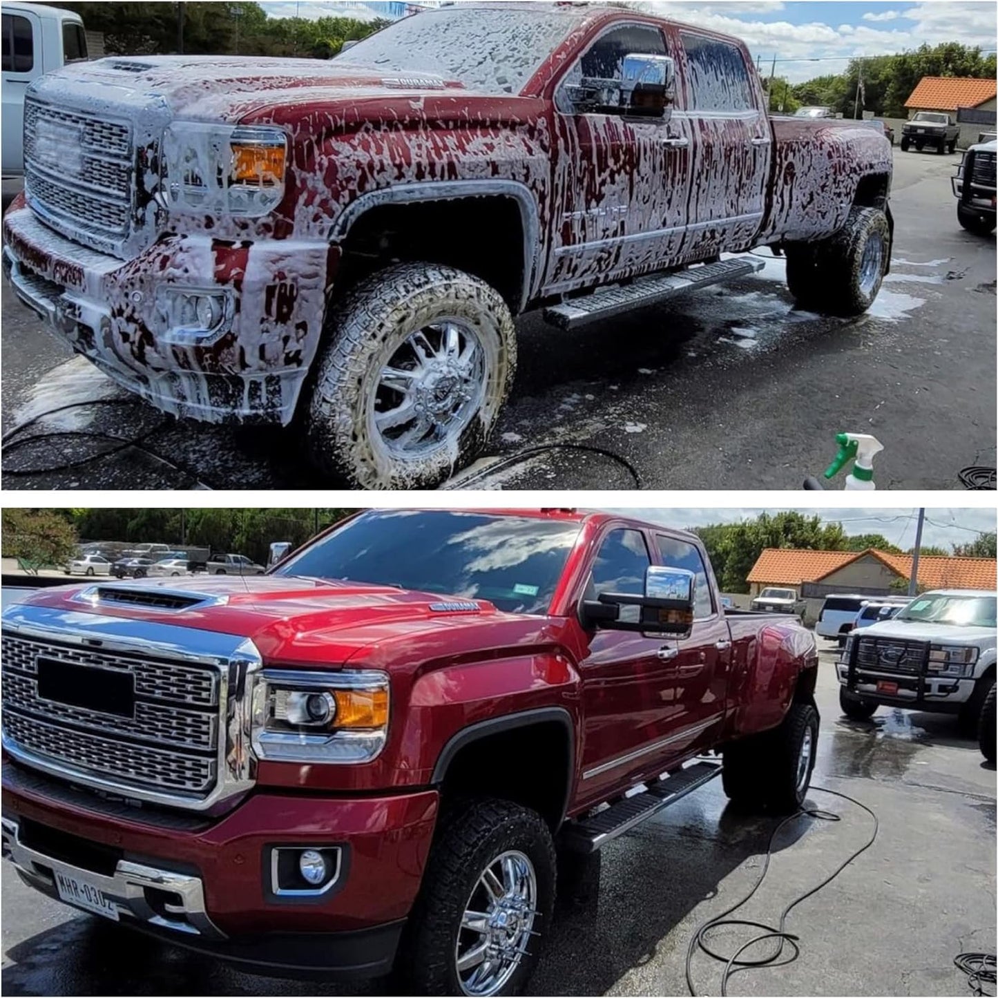 Wash Chems PRO-100 Touchless Car Wash Detergent Soap with Foam Cannon Combo (1 Gallon, 128 oz.) No Brushing - Heavy-Duty Commercial Grade Professional Auto Cleaner - Great for Trucks & Tractors