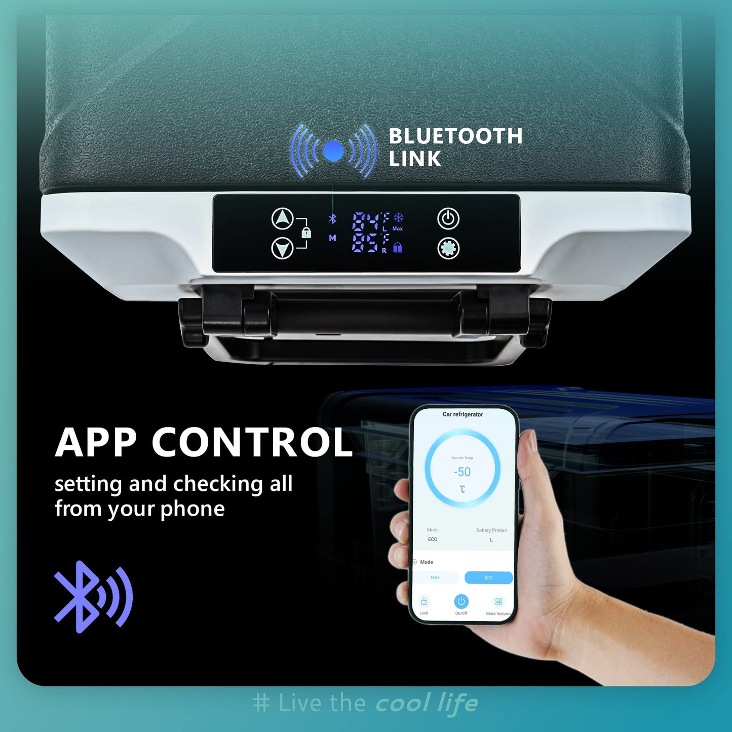 EUHOMY 12 Volt Refrigerator, 48QT(45L) 12V Fridge, Electric Cooler 12/24V DC 100-240V AC -4℉~68℉, 12V Freezer Removable Divider, Car Fridge for Camping, RV, Travel, Fishing, Outdoor