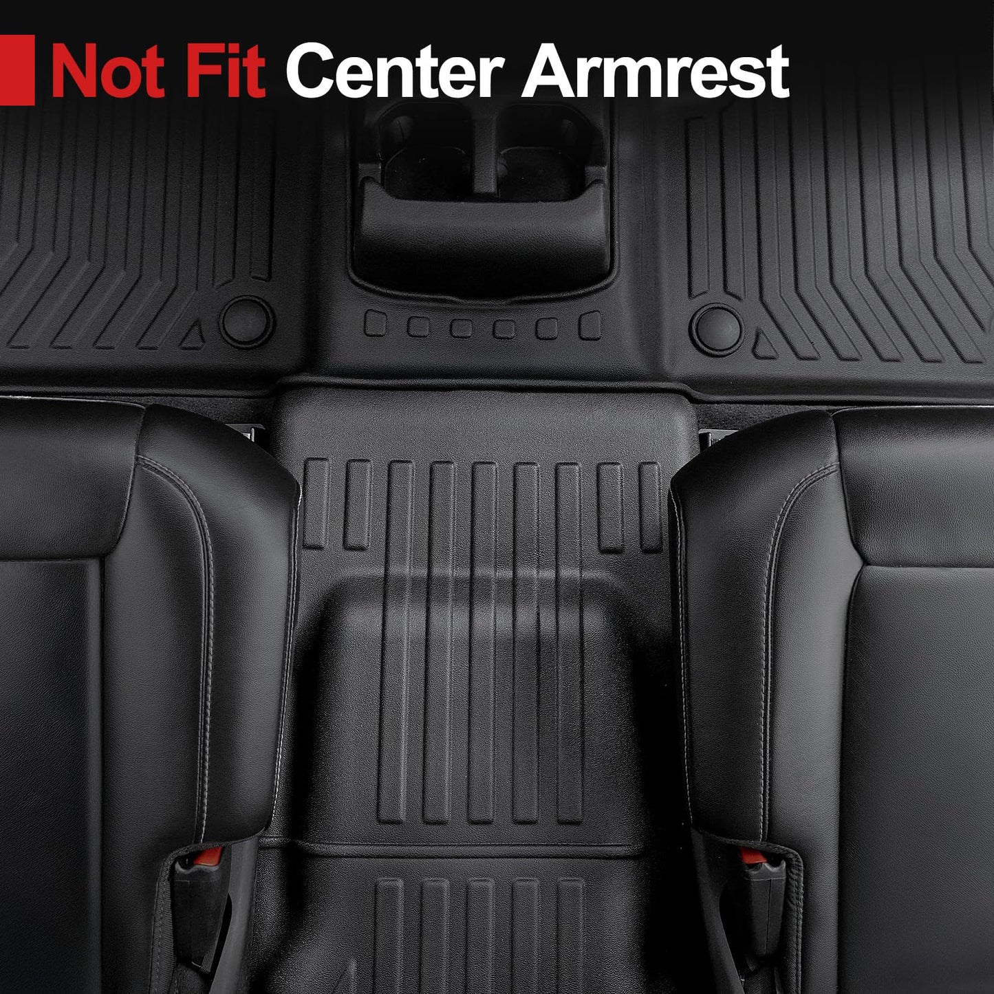 HOUCLEMIC Floor Mats for 2021-2025 Jeep Grand Cherokee L (6-Seater w/o Center Console), TPE Cargo Mat with Manual-Fold 3rd Row Seatback Cover & Door Sill Guards for 2025 Grand Cherokee L Accessories