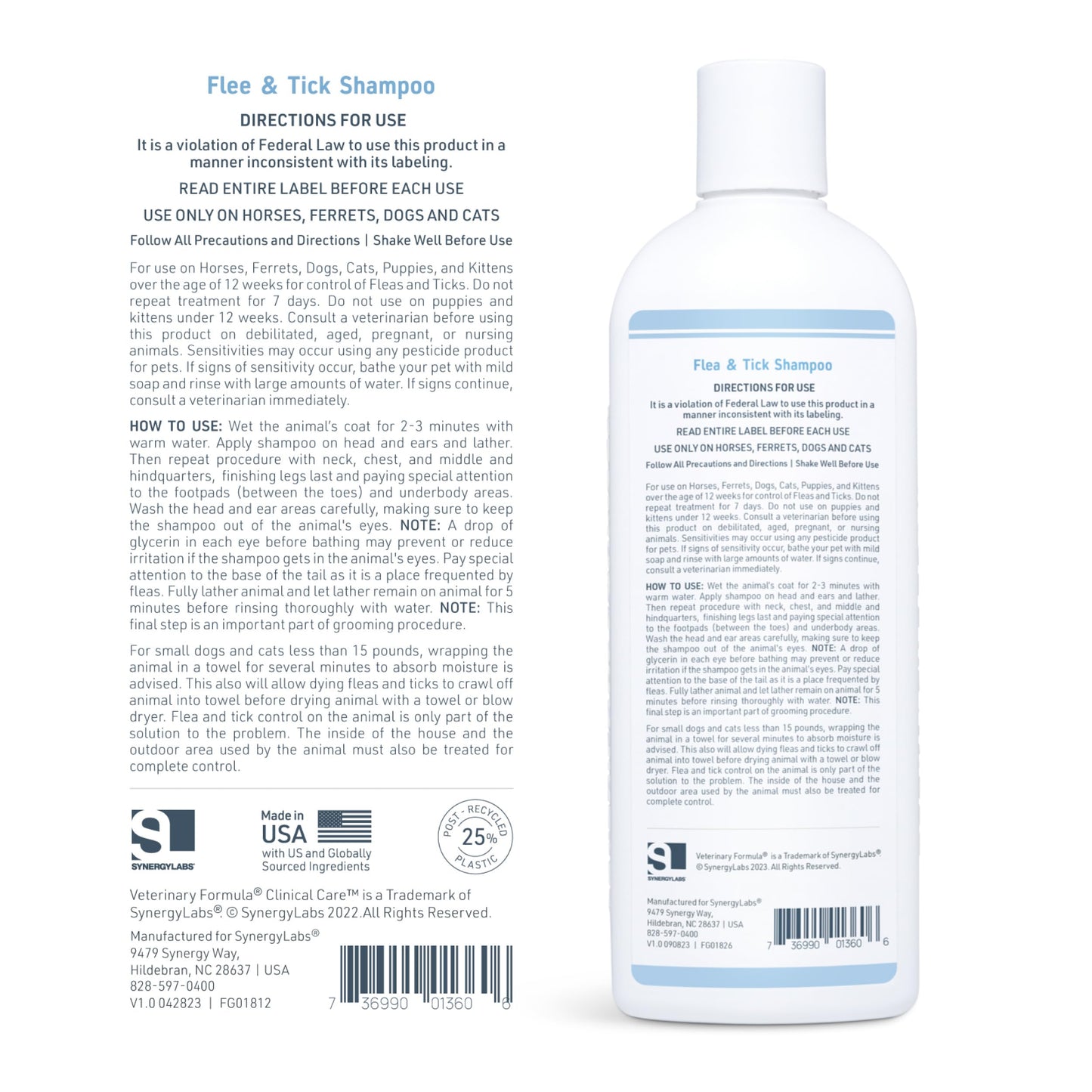 Veterinary Formula Flea and Tick Shampoo for Dogs and Cats, 16 oz