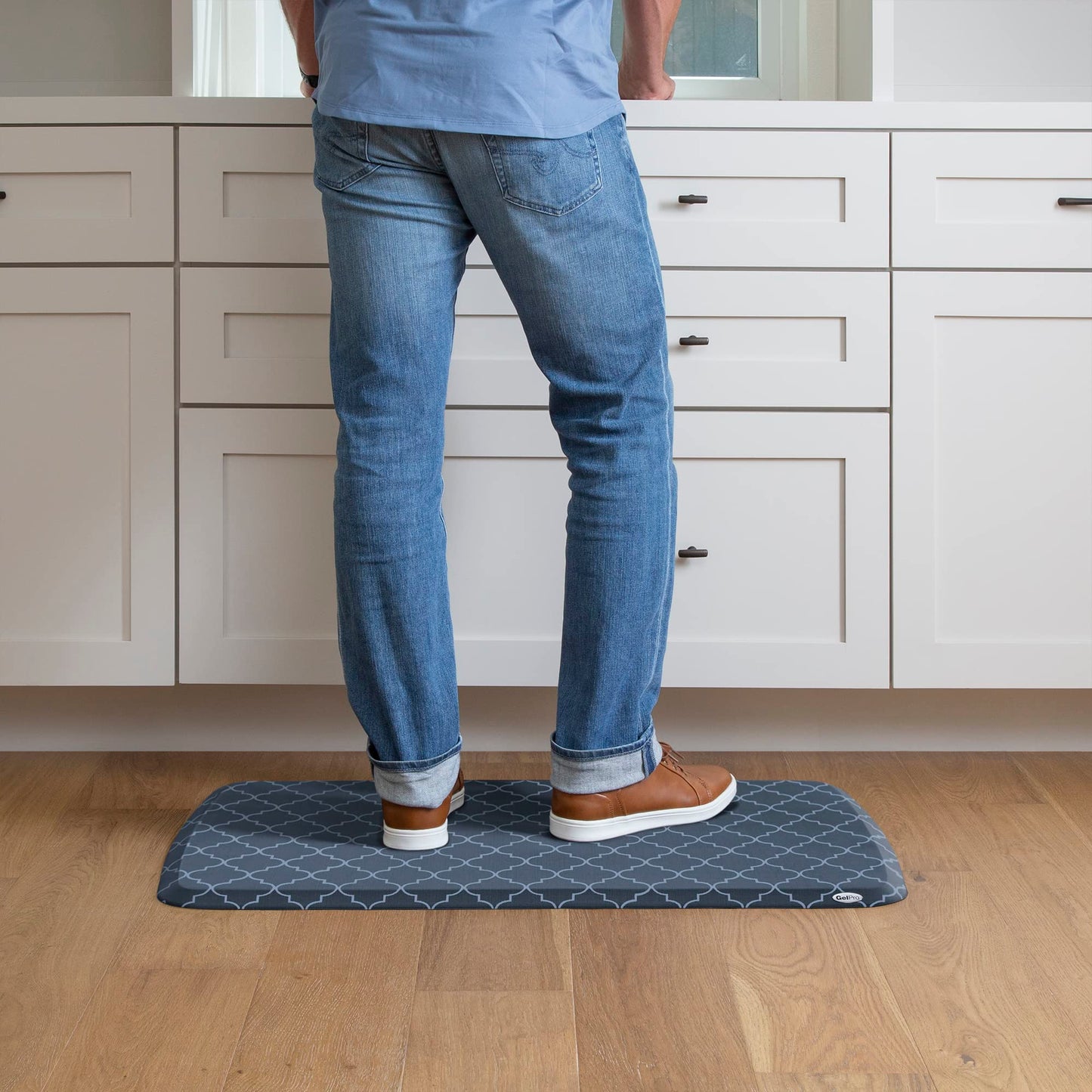 GelPro Elite Premier Anti-Fatigue Kitchen Comfort Floor Mat, 20x36, Trellis Deep Sea Stain Resistant Surface with Therapeutic Gel and Energy-Return Foam for Health & Wellness