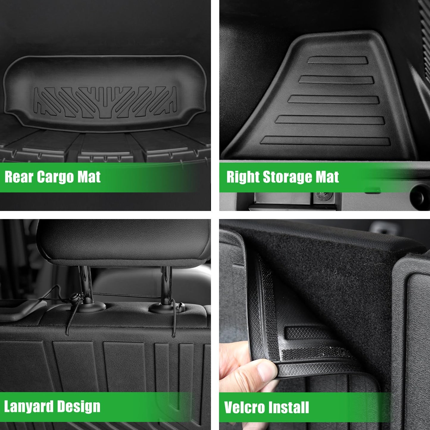 LUMWAY Floor Mats for 2024 2025 Chevy Equinox EV(Non Fuel) Trunk Mat with Backrest Mat and Storage Mats, Door Sill Protectors, All Weather Cargo Liner Back Seat Cover for Equinox EV Accessories