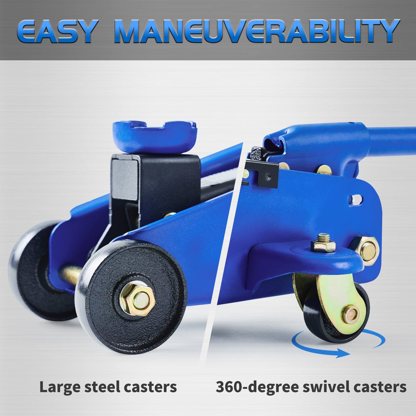 TONDA Floor Jack, Hydraulic Portable Car Lift Jack, 1.5 Ton (3,000 lb) Capacity (Blue)