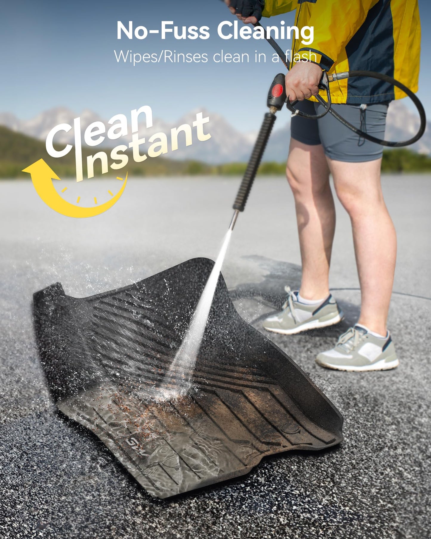 3W Floor Mats & Cargo Liner Fit for 2021 2022 2023 2024 2025 Chevy Tahoe/GMC Yukon/Cadillac Escalade 7 Seat, TPE All Weather Custom Fit Car Accessories Heavy Duty Rubber Full Set Trunk Mats