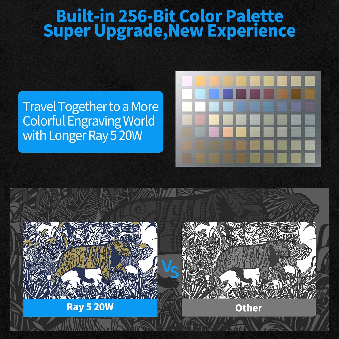 LONGER RAY5 130W Laser Engraver, 20W Output CNC Laser Cutter DIY Laser Engraving Machine, Exclusive 3.5" Touch Screen for DIY, Cutting Tool for Metal Colorizing, Wood, Acrylic, Leather, Glass