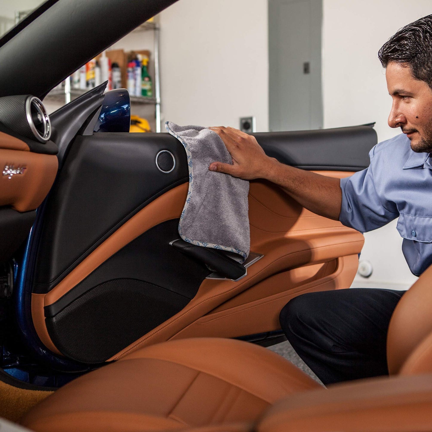 Detail Microfiber Car Towels Bulk (16"x 16")| 400 GSM | 80/20 Blend | Tagless | Soft Satin Piped Edges | All-Purpose Auto Detailing - Wax, Buff, Polish, Wash, Dry | Case of 144 (Gray)